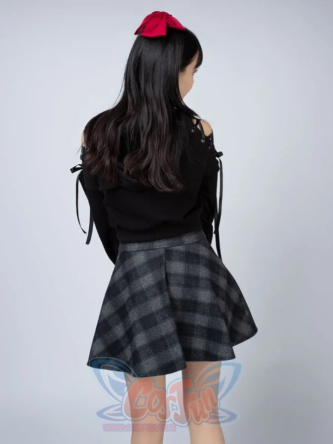 High Waist Plaid Lace Up Skirt Brigitte Mp006000 Skirt