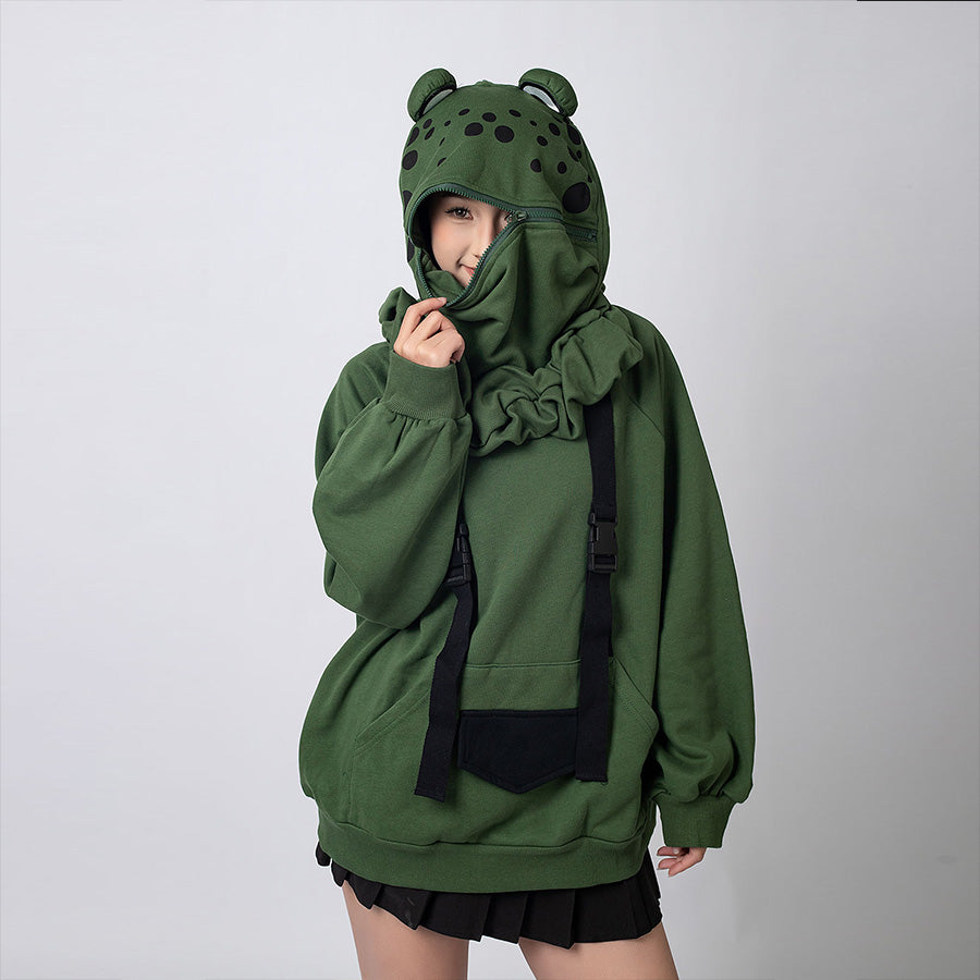 【FLASH SALE】COSFUN Original Animal Tales: The Frog Prince Green Pullover Full Zip Hoodie IFAN01