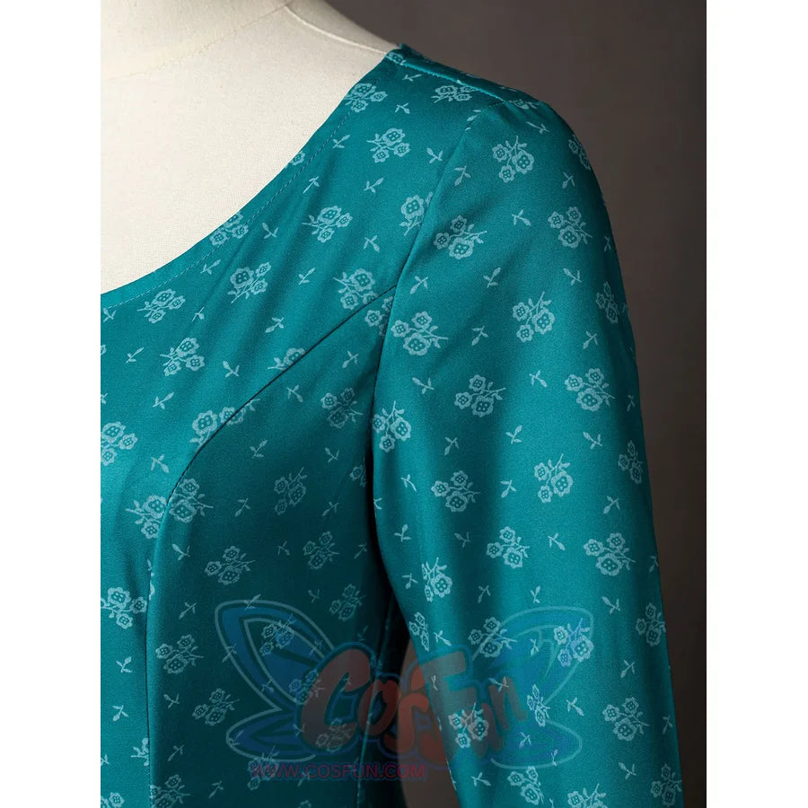 House of the Dragon Alicent Hightower cosplay dress sleeve detail wraps small floral print over the shoulder and upper arm