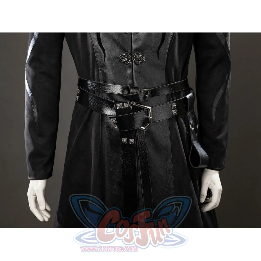 House of the Dragon Daemon Targaryen cosplay robe waist detail anchors twin belts over the long black skirt