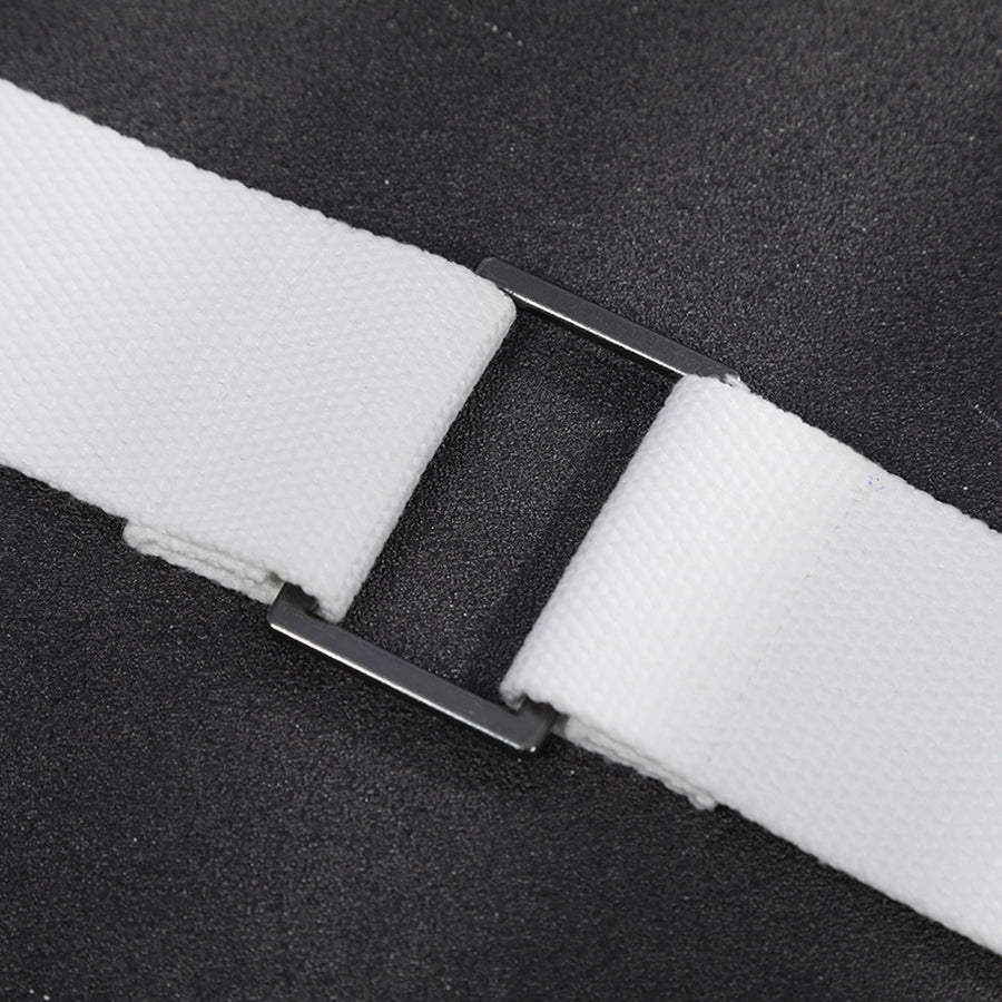 Human Torch Johnny Storm cosplay costume white fabric belt ends are joined by a secure rectangular silver-tone metal buckle.