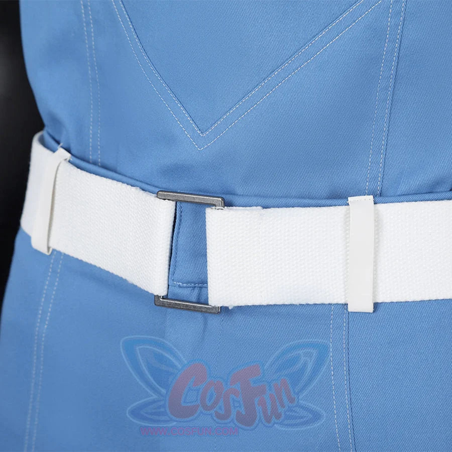 Human Torch Johnny Storm cosplay costume includes a white woven belt secured by a silver-tone rectangular buckle.