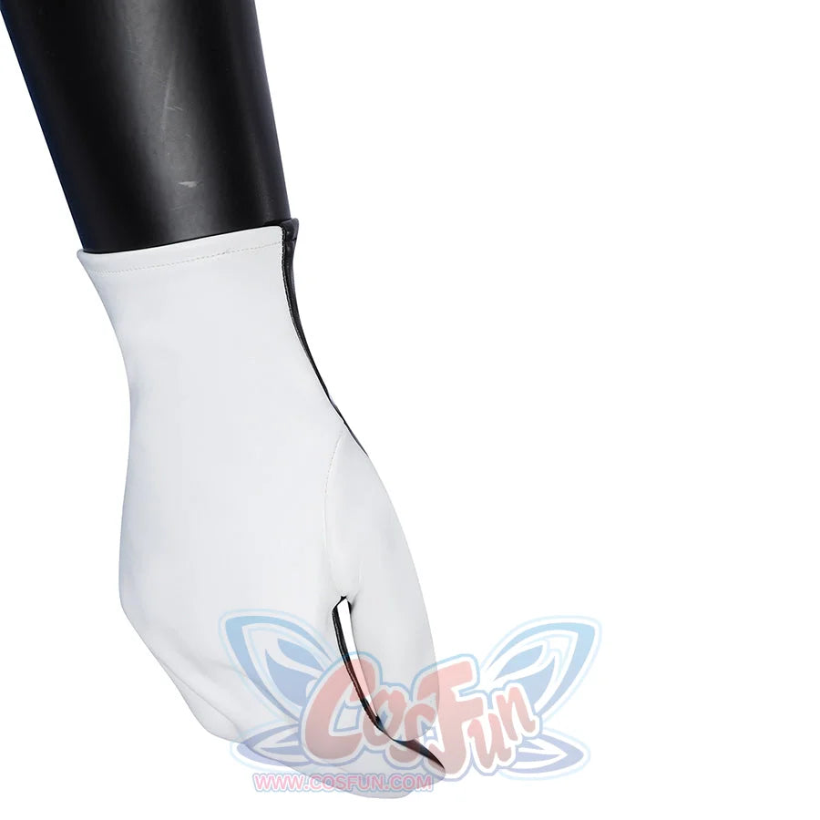Human Torch Johnny Storm cosplay costume glove crafted from smooth white faux leather that anchors at the wrist area.