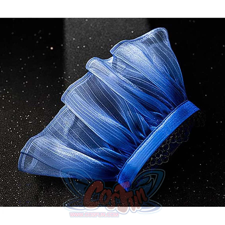 Identity V Truth & Inference Grace cosplay sleeve cover detail stacks blue pleats with a fitted band.