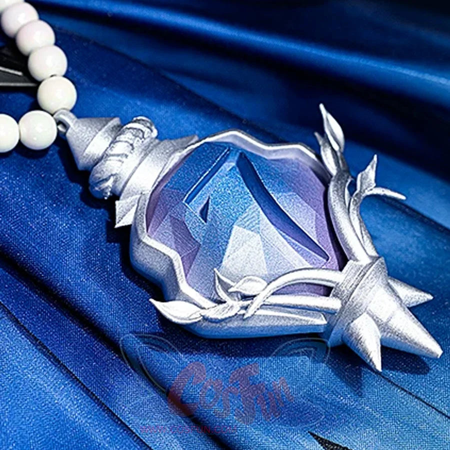Identity V Truth & Inference Grace cosplay waist pendant detail sets a gem-like blue drop in silver-tone trim.