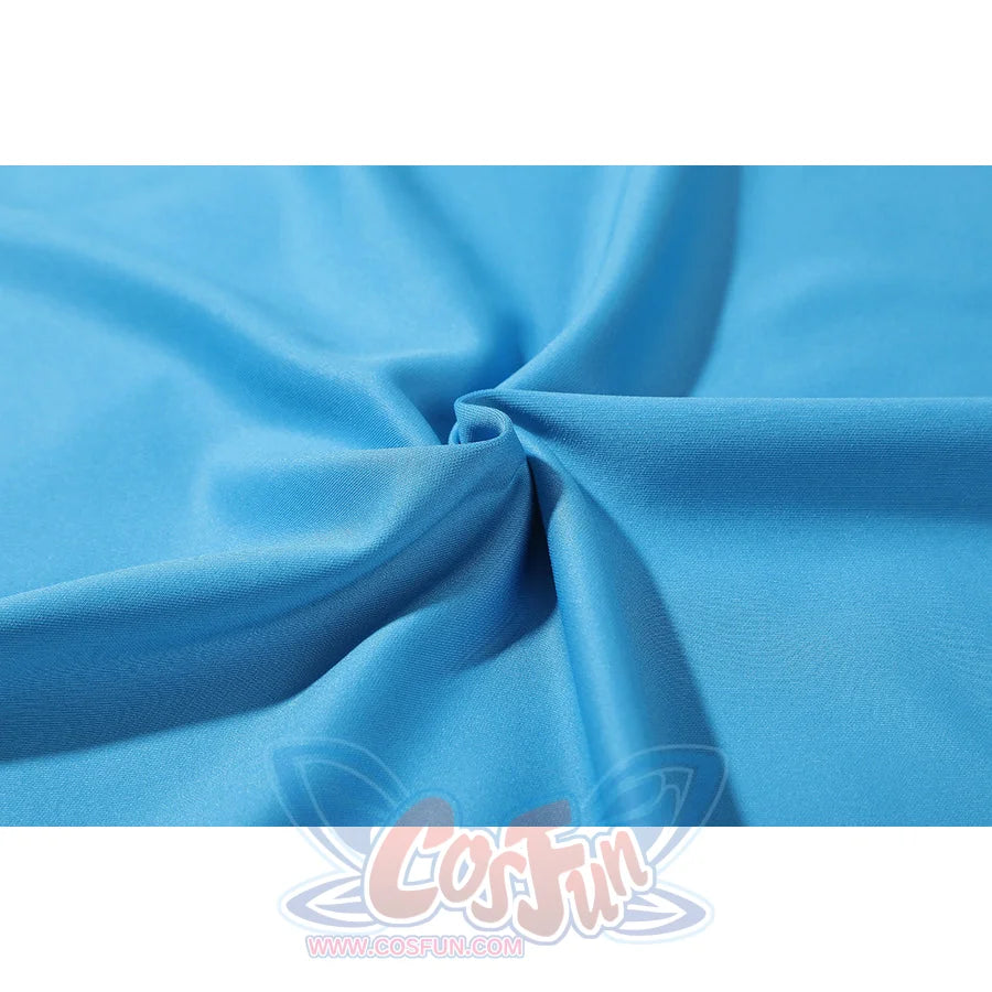 Invincible Mark Grayson cosplay costume blue stretch textured knit fabric detail.