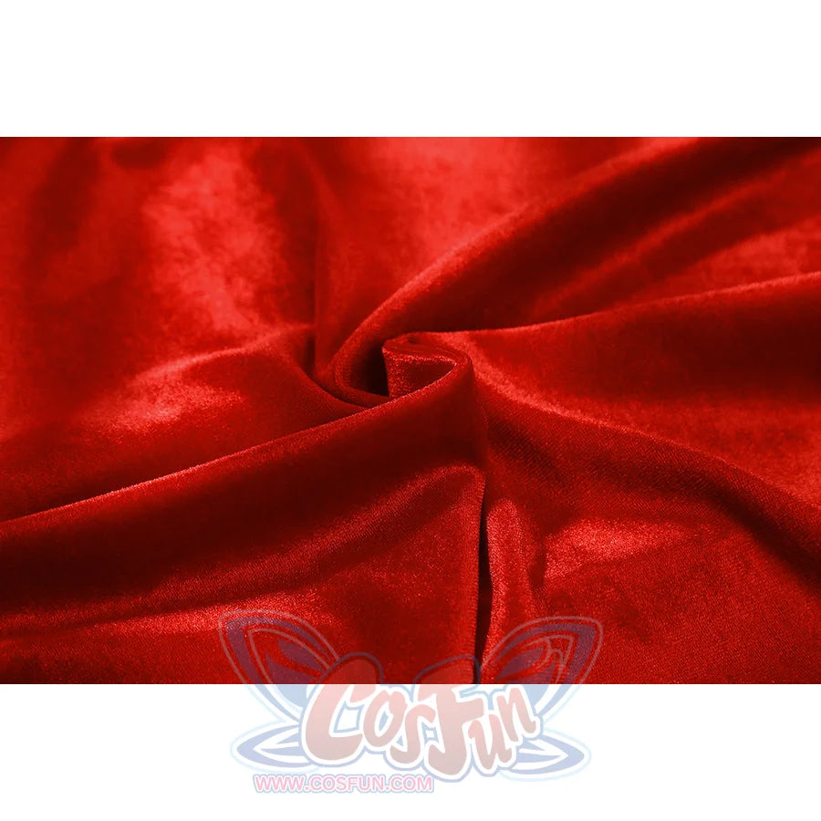Invincible Thragg cosplay costume red fabric detail catches the sheen and stretch of the costume cloth.