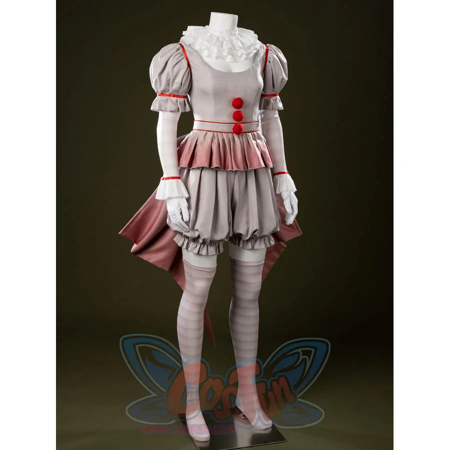 IT Pennywise Bishoujo Cosplay Costume Halloween Horror Clown Dress BST0266, XS