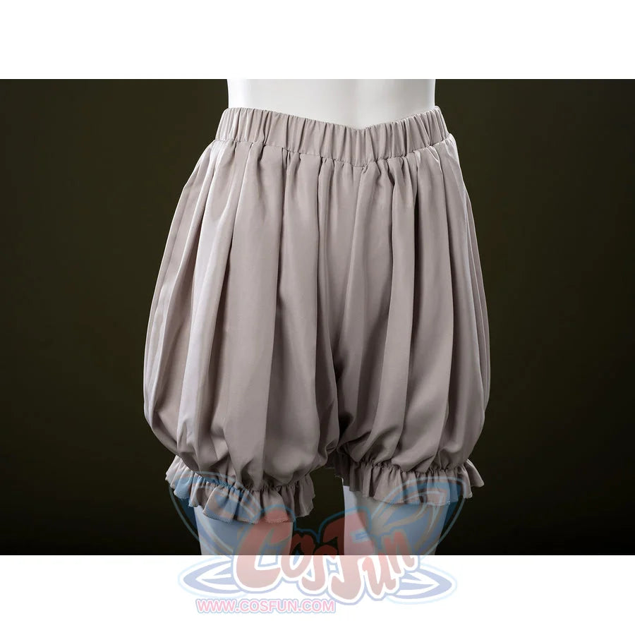 IT Pennywise Bishoujo cosplay shorts front view gathers gray bloomer fabric into a rounded clown silhouette.