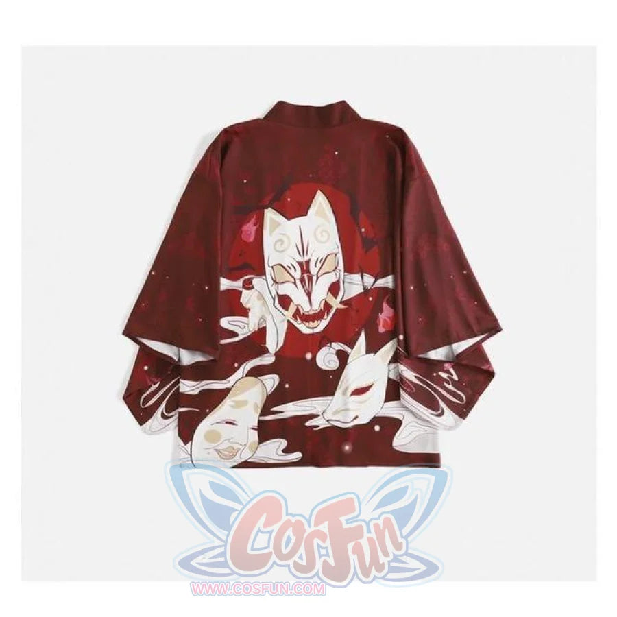Japanese Kimono Traditional Yukata 2020 New Streetwear Coat Red / One Size Top