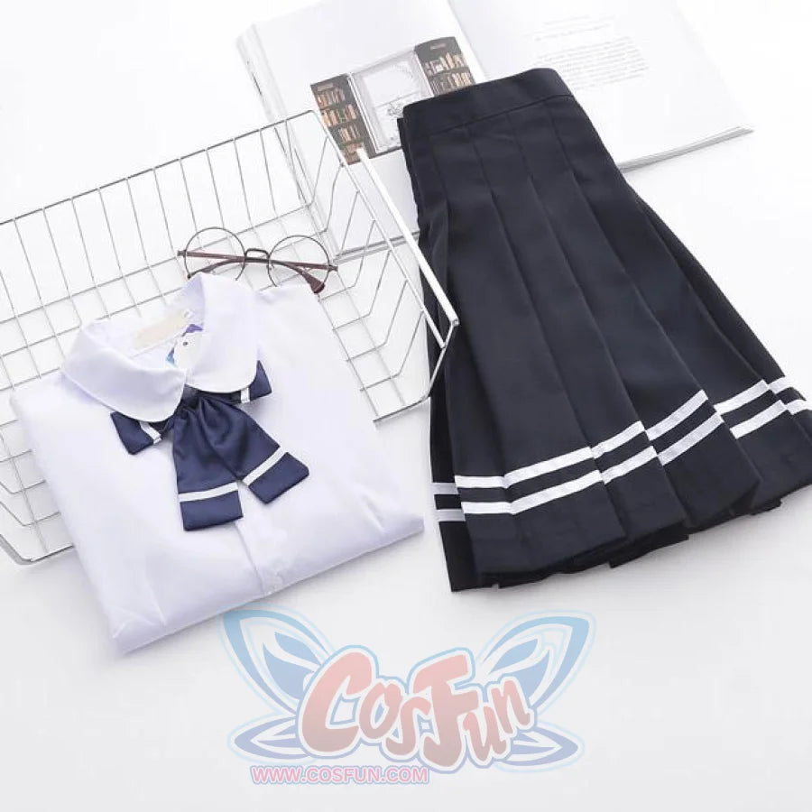 Japanese Korean Style School Jk Uniform Suits White Shirt Pleated Skirt Mp006145