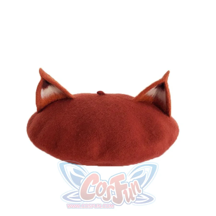 Japanese New Cute Fox Ear Caramel Woolen Beret Caps C00061 Teen Fixed 51-54Cm Hats&amp;caps