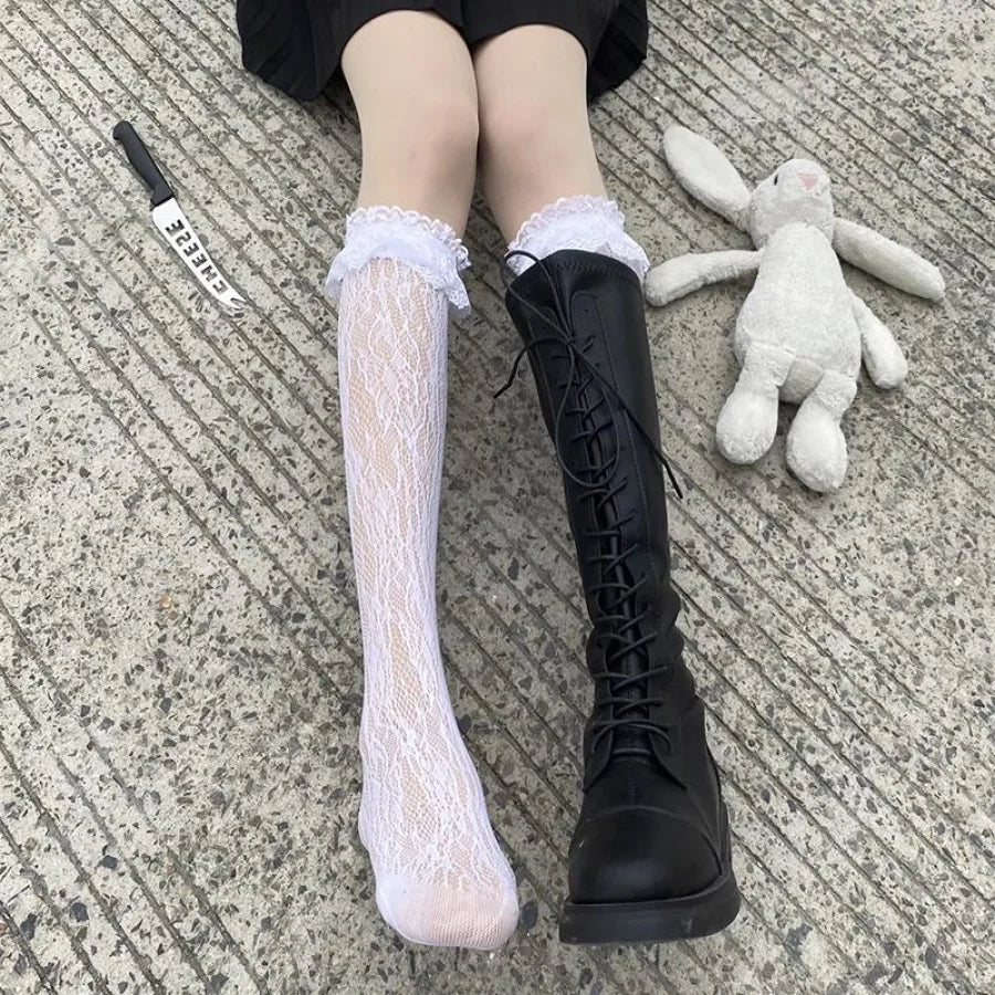 Jk Calf Stockings Lolita Lace Socks Female Length Stockings&amp;socks
