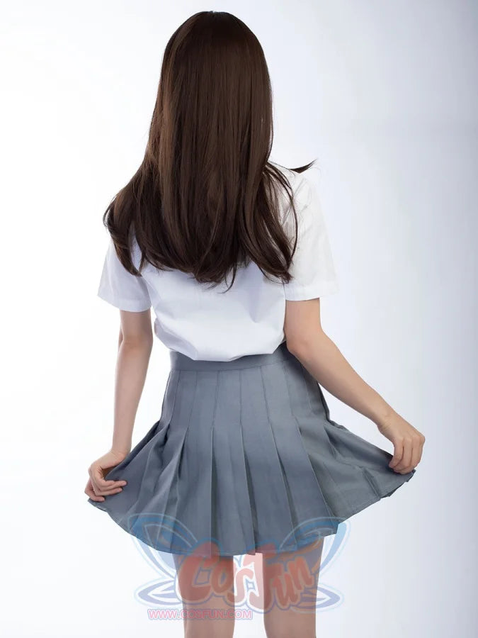 Jk High Waist Pleated Skirts C00169 Gray / S School Uniform