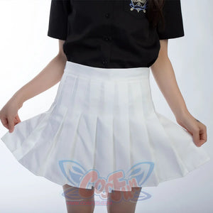 Jk High Waist Pleated Skirts C00169 White / S School Uniform