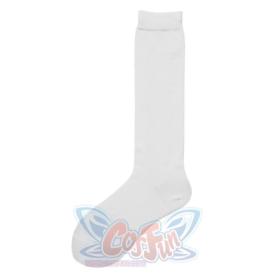 Jk Stockings Solid Color Socks Calf Length White / One Size Stockings&amp;socks