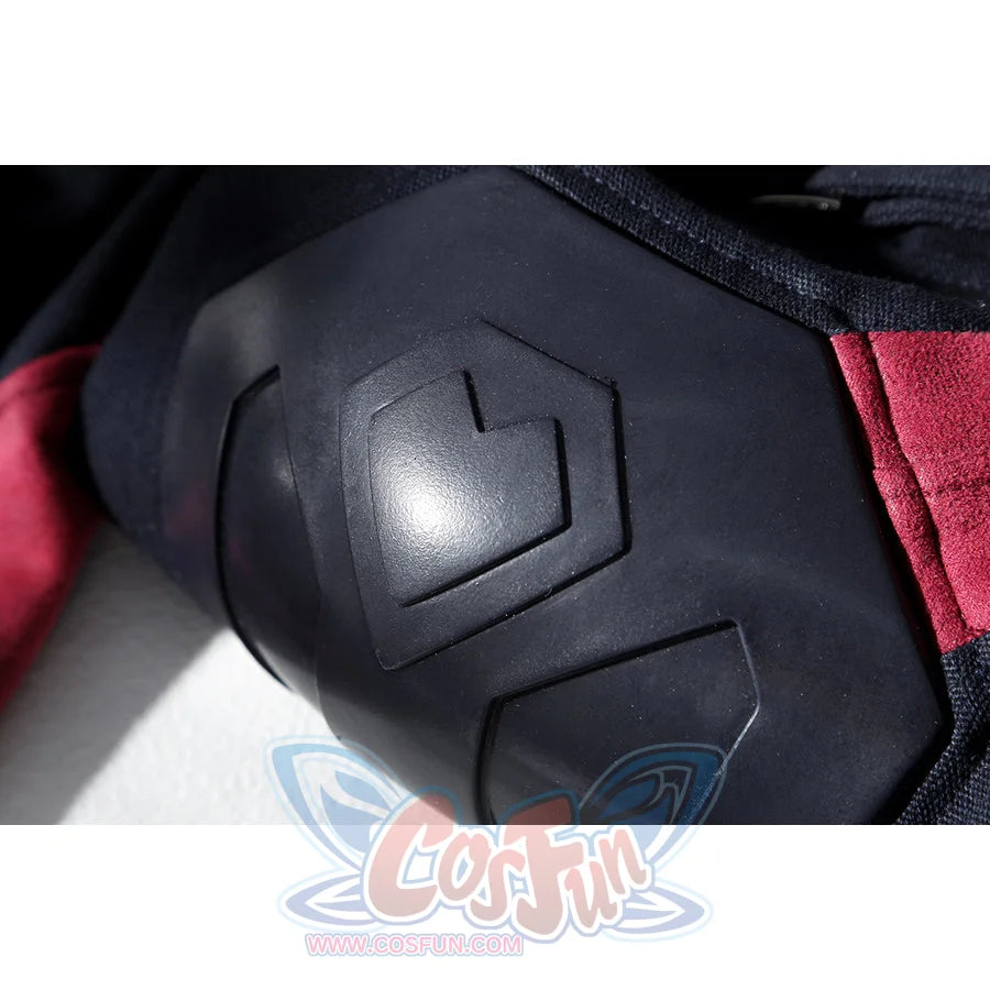 Thunderbolts John Walker cosplay costume centers a dark molded protector pad with subtle geometric relief.