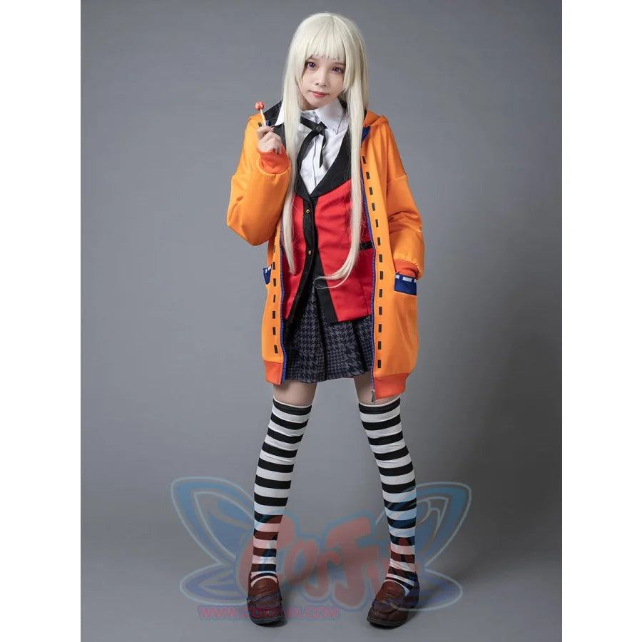 Kakegurui Runa Yomoduki Cosplay Costume Long Coat Mp005893 Costumes
