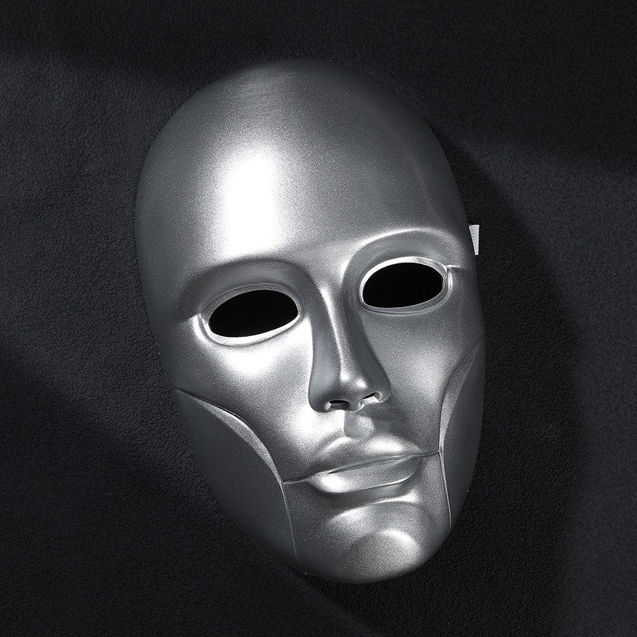 COSFUN Latverian Witch cosplay mask centers smooth silver-tone glossy finish mask with contoured forehead and defined facial.