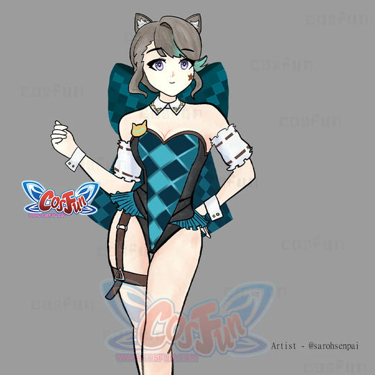 Genshin Impact Lynette Cosplay Derivative Bodysuit Swimsuit Fy0019 Costumes
