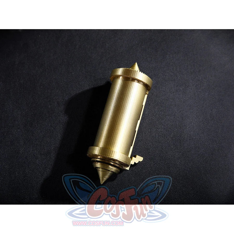 Lies of P Pinocchio cosplay prop accessory presents a gold-tone cylinder piece from the costume set