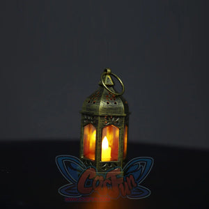 Lies of P Pinocchio cosplay lantern prop glows in gold-tone framing for the costume accessory set