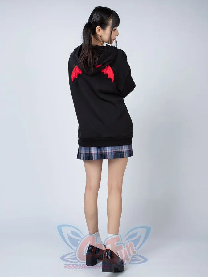 Little Devil Wings Character Oversize Hoodie Sweatshirt Mp005920