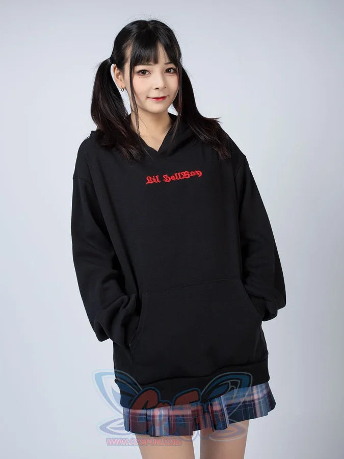 Little Devil Wings Character Oversize Hoodie Sweatshirt Mp005920