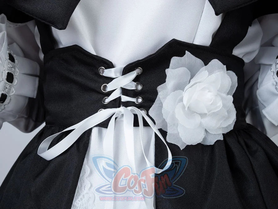 cosfun Maid Anime Dress Black and White Apron Dress Lolita Dress cosfun Maid Anime Dress Black and White Apron Dress Lolita Dress