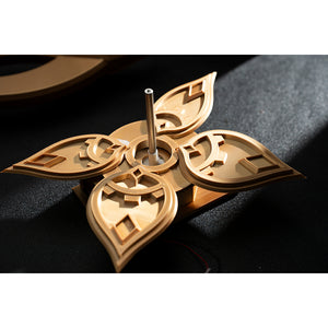 Genshin Impact Marionette Sandrone cosplay costume centers the gold-tone flower prop as a costume accessory.