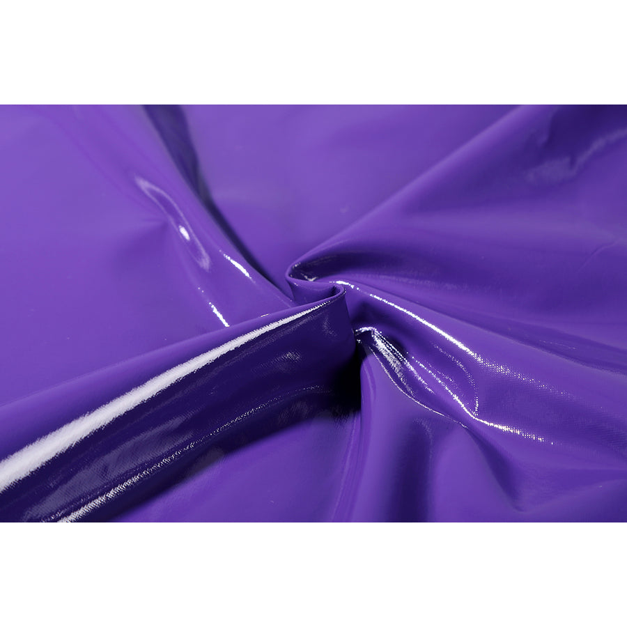 Marvel Rivals Black Cat Felicia Hardy cosplay costume purple fabric texture catches a bright glossy fold.