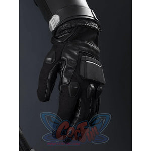 Matt Murdock black cosplay glove set anchors the hand with rigid protective knuckle plates and rugged textured fabric.