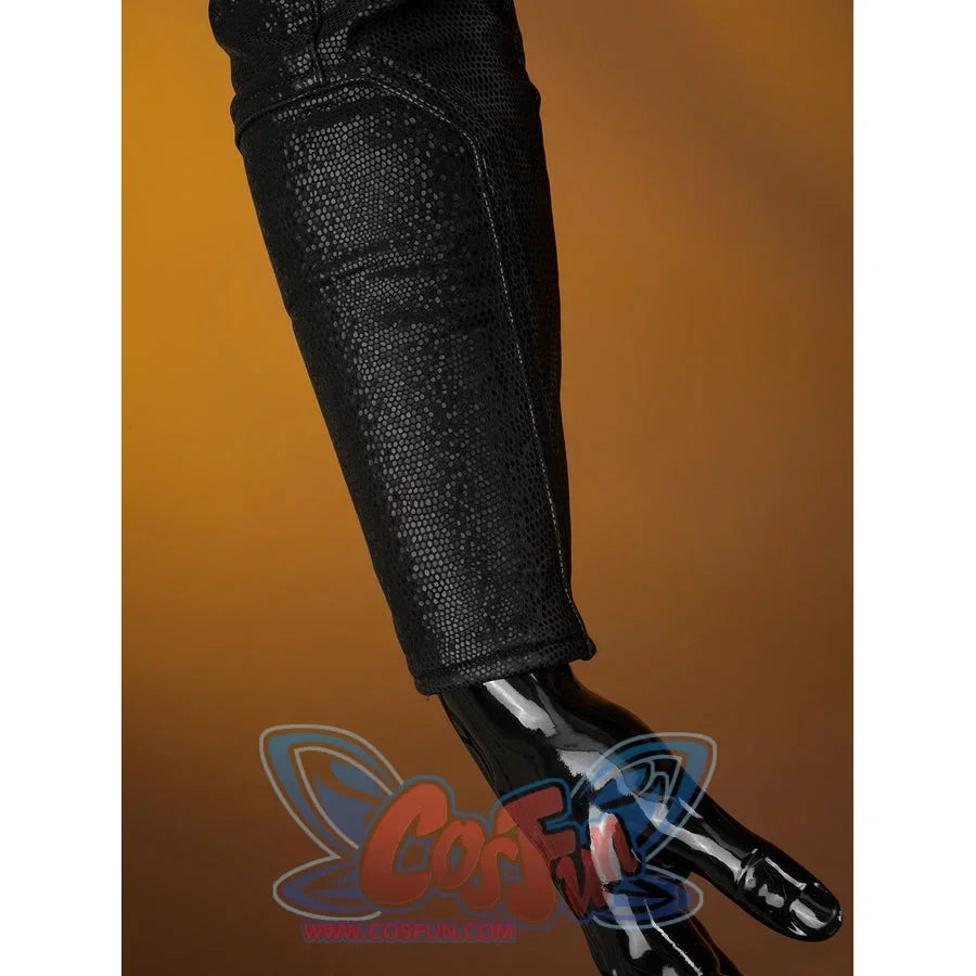 Matt Murdock cosplay forearm guard extends a tapered black panel from the elbow toward the wrist.