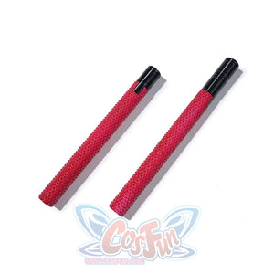 Matt Murdock cosplay batons pair textured red shafts with black end caps as matching handheld props.