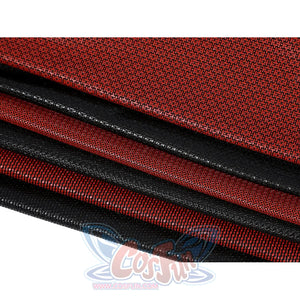 Matt Murdock cosplay costume utilizes layered red and black textured fabrics with a detailed silicone print finish.