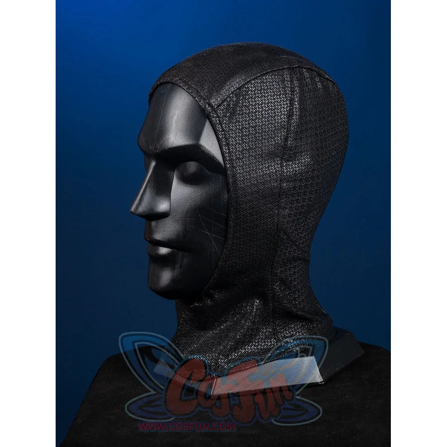 Matt Murdock cosplay hood accessory frames the head with durable stretch fabric pairing a intricate weave pattern.