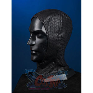 Matt Murdock cosplay hood accessory frames the head with durable stretch fabric pairing a intricate weave pattern.