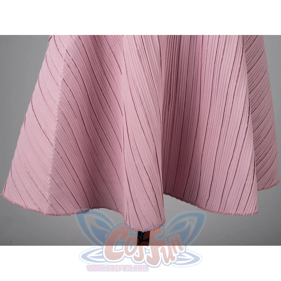Melanie Martinez K-12 Cry Baby cosplay skirt detail spreads soft pink pleats into a flared hem.
