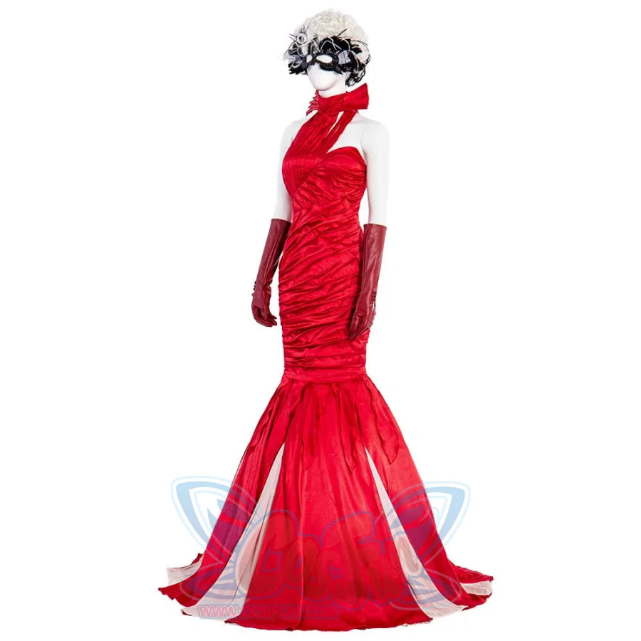 Movie Cruella Estella De Vil Red Dress Cosplay Costume C00488 Xs Costumes