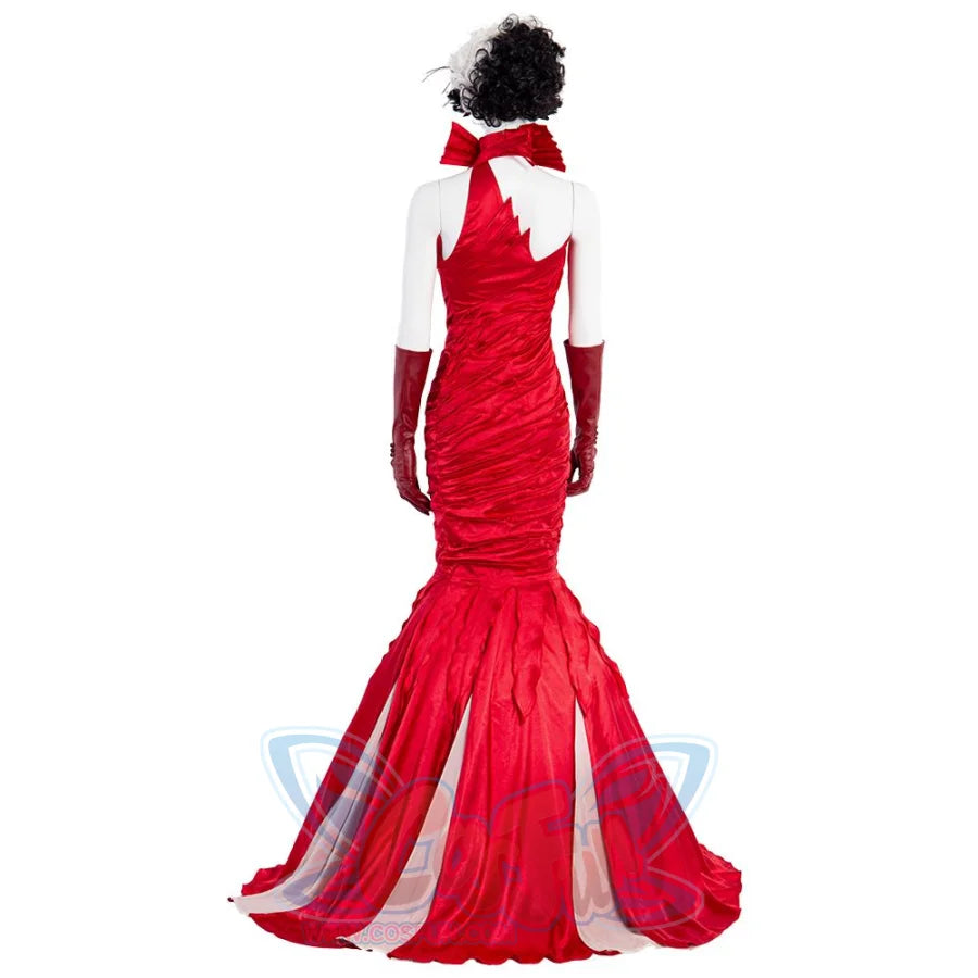 cosfun Movie Cruella Estella Cruella de Vil Cosplay Costume cosfun Movie Cruella Estella Cruella de Vil Cosplay Costume