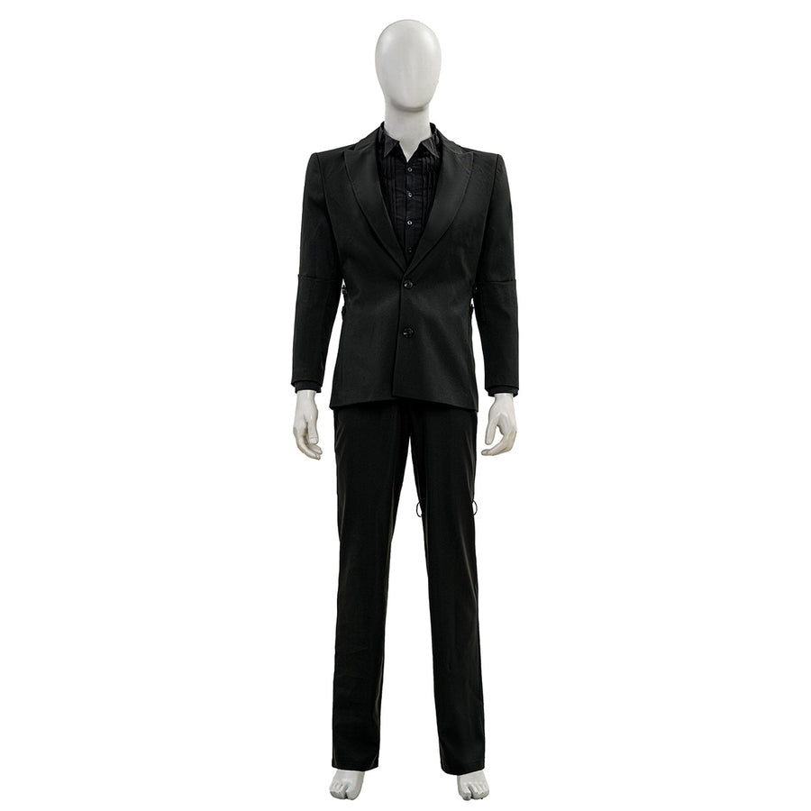Final Fantasy XV Noctis The Chosen King cosplay costume layers a structured black blazer over a buttoned dress shirt.