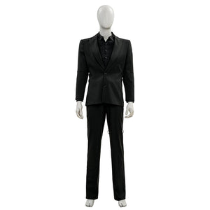 Final Fantasy XV Noctis The Chosen King cosplay costume layers a structured black blazer over a buttoned dress shirt.