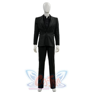 Final Fantasy XV Noctis The Chosen King cosplay costume layers a structured black blazer over a buttoned dress shirt.