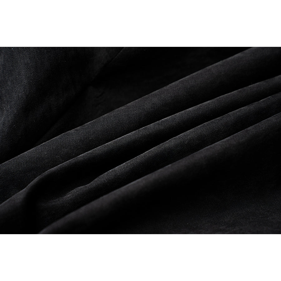 Genshin Impact Noelle cosplay black fabric swatch shows a soft matte texture in folded layers.