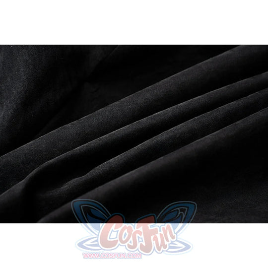 Genshin Impact Noelle cosplay black fabric swatch shows a soft matte texture in folded layers.