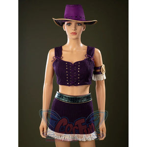 One Piece Nico Robin cosplay top and skirt crop the laced bodice above the green belt and fringed trim.