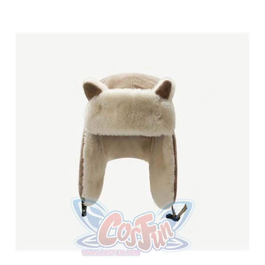 Outdoor Cute Fox Ears Fleece Helmet Caps Khaki / M56-58Cm Hats&amp;caps