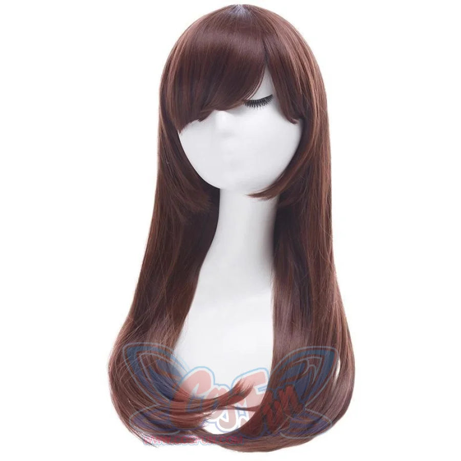 Over Watch Ow Hana Song D.va Cosplay Wig Long Brown Hair C00290 Wigs