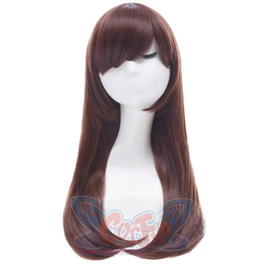 Over Watch Ow Hana Song D.va Cosplay Wig Long Brown Hair C00290 Wigs