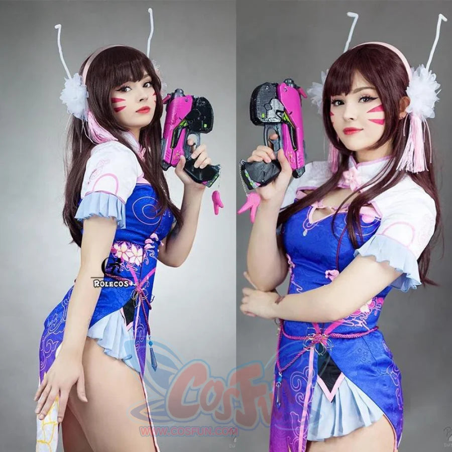 Over Watch Ow Hana Song D.va Cosplay Wig Long Brown Hair C00290 Wigs